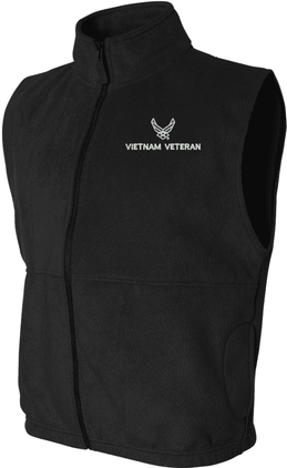 U.S. Air Force Hap Wing Symbol Vietnam Veteran Full-Zip Fleece Vest