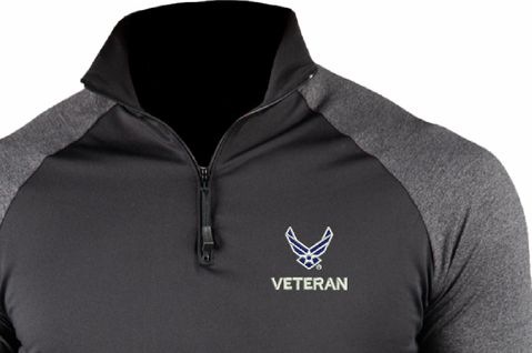 U.S. Air Force HAP Wings Veteran ProWikMax 2-Tone 1/4 Zip Long Sleeve Shirt