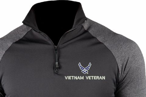 U.S. Air Force HAP Wings Vietnam Veteran ProWikMax 2-Tone 1/4 Zip Long Sleeve Shirt