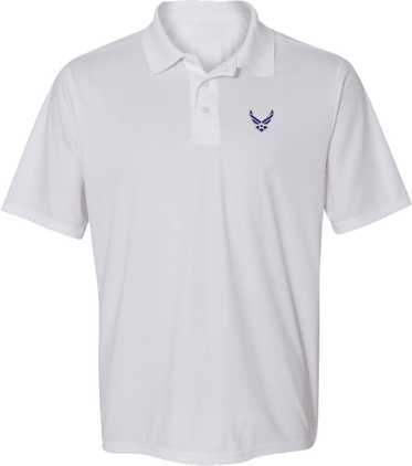 U.S. Air Force Hap Wings White Moisture Wicking Polo Medium