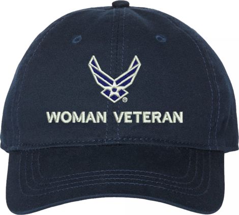U.S. Air Force HAP Wings Woman Veteran Unstructured Dad Cap
