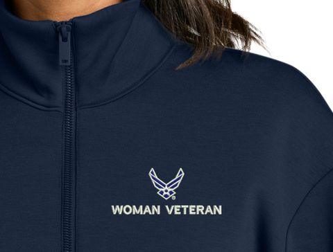 U.S. Air Force HAP Wings Woman Veteran Women's Soft Spacer Quarter-Zip