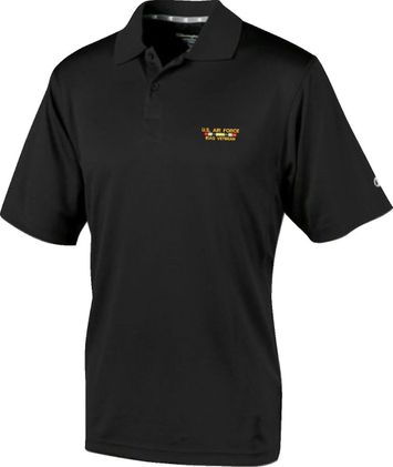 U.S. Air Force Iraq Veteran Black Moisture Wicking Polo Large