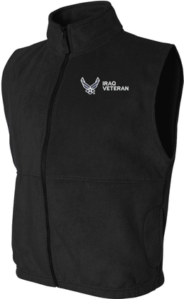 U.S. Air Force Iraq Veteran Full Zip Fleece Vest