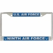 U.S. Air Force Ninth Air Force License Plate Frame