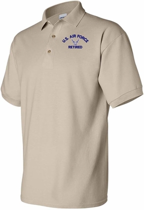 U.S. Air Force Retired Khaki 50/50 Polo Medium