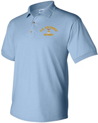 U.S. Air Force Retired Light Blue 50/50 Polo Medium