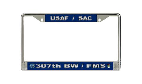 U.S. Air Force SAC 307th Bomb Wing FMS License Plate Frame