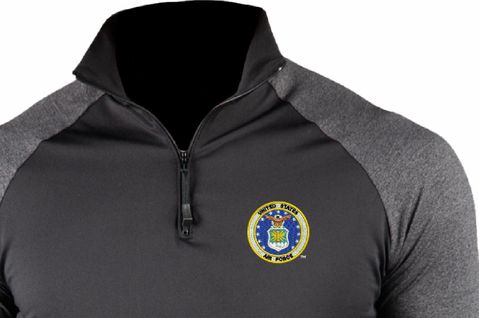 U.S. Air Force Seal ProWikMax 2-Tone 1/4 Zip Long Sleeve Shirt