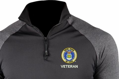 U.S. Air Force Seal Veteran ProWikMax 2-Tone 1/4 Zip Long Sleeve Shirt