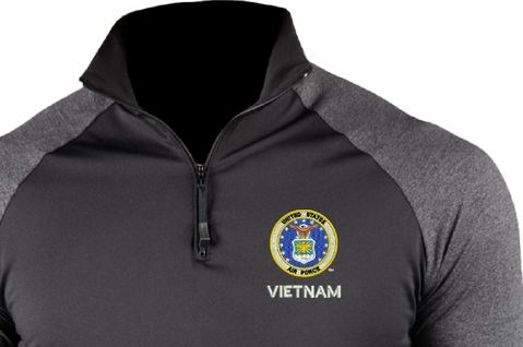 U.S. Air Force Seal Vietnam ProWikMax 2-Tone 1/4 Zip Long Sleeve Shirt