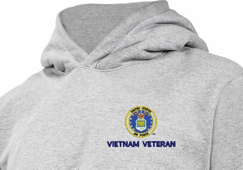 U.S. Air Force Seal Vietnam Veteran Heavy Weight Fleece Hoodie