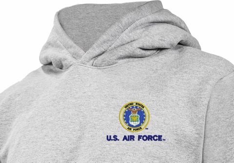 U.S. Air Force Seal with Text Heavy Weight Fleece Hoodie