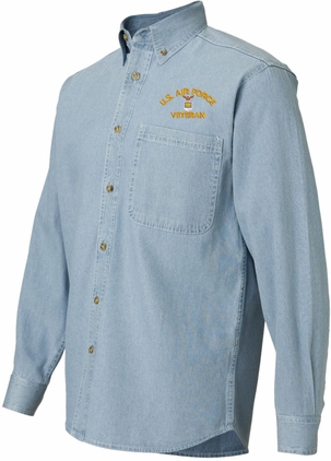 U.S. Air Force Veteran Light Denim Shirt Large