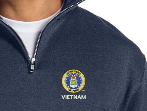 U.S. Air Force Vietnam Embroidered Quarter-Zip Pullover
