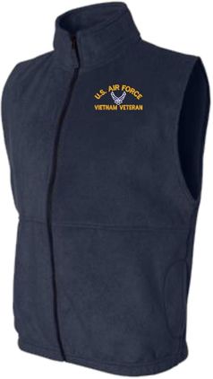 U.S. Air Force Vietnam Veteran Navy Blue Fleece Vest 4X-Large