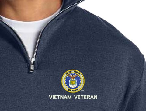 U.S. Air Force Vietnam Veteran Embroidered Quarter-Zip Pullover