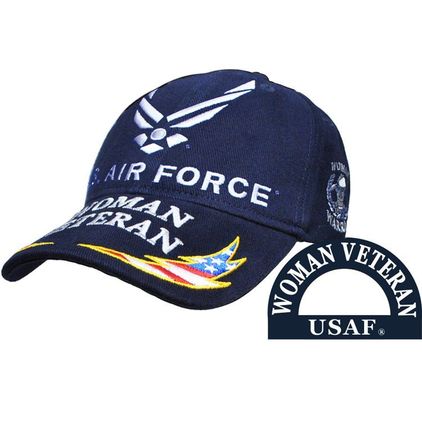 U.S. Air Force Woman Veteran Embroidered Navy Blue Cap