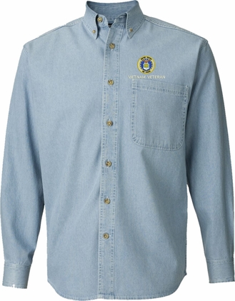 U.S. Airforce Seal Vietnam Veteran Medium Light Denim Shirt