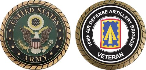 U.S. Army 108th Air Defense Artillery Brigade Veteran Challenge Coin