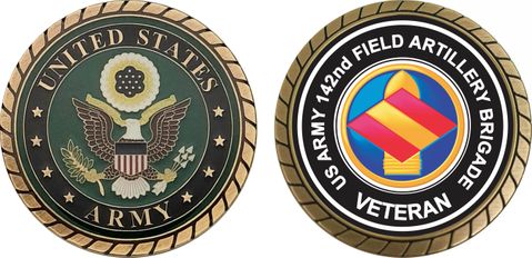 U.S. Army 142nd Field Artillery Brigade Veteran Challenge Coin