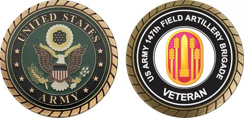 U.S. Army 147th Field Artillery Brigade Veteran Challenge Coin