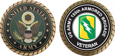 U.S. Army 155th Armored Brigade Veteran Challenge Coin