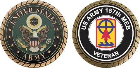 U.S. Army 157 MEB Maneuver Enhancement Brigade Veteran Challenge Coin