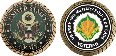 U.S. Army 15th Military Police Brigade Unit Crest Veteran Challenge Coin