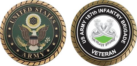 U.S. Army 187th Infantry Brigade Unit Crest Veteran Challenge Coin