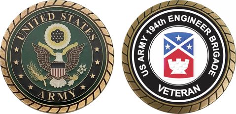 U.S. Army 194th Engineer Brigade Veteran Challenge Coin