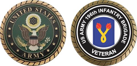 U.S. Army 196th Infantry Brigade Veteran Challenge Coin