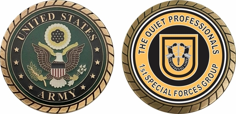U.S. Army 1st Special Forces Quiet Professionals Challenge Coin