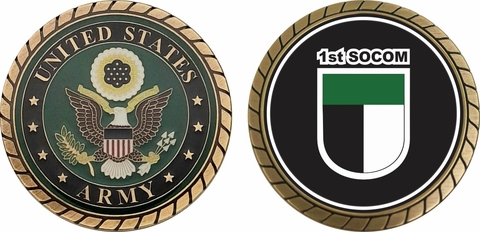 U.S. Army 1st Special Operations Command SOCOM Challenge Coin