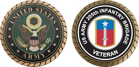 U.S. Army 205th Infantry Brigade Veteran Challenge Coin