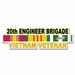 U.S. Army 20th Engineer Brigade Window Strip Decal