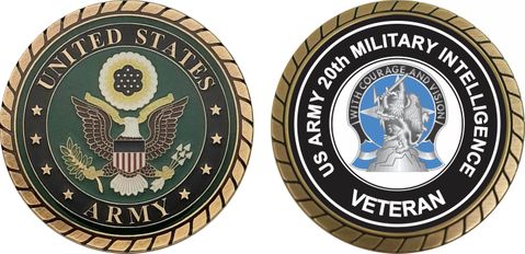 U.S. Army 20th Military Intelligence Unit Crest Veteran Challenge Coin