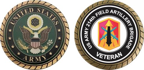 U.S. Army 214th Field Artillery Brigade Veteran Challenge Coin