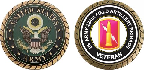 U.S. Army 224th Field Artillery Brigade Veteran Challenge Coin