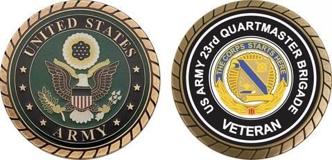 U.S. Army 23rd Quartermaster Brigade Unit Crest Veteran Challenge Coin