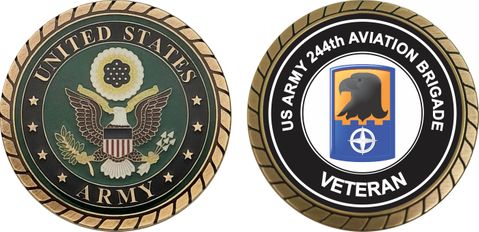 U.S. Army 244th Aviation Brigade Veteran Challenge Coin