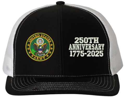 U.S. Army 250th Anniversary Split Design Embroidered Mesh-Back Cap