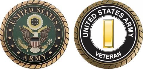 U.S. Army 2nd Lieutenant Rank Veteran Challenge Coin