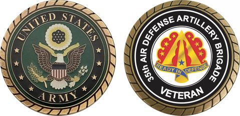 U.S. Army 35th Air Defense Artillery Brigade Unit Crest Veteran Challenge Coin