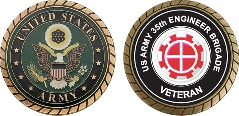 U.S. Army 35th Engineer Brigade Veteran Challenge Coin