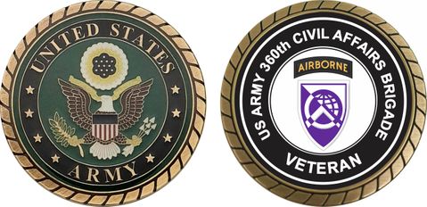 U.S. Army 360th Civil Affairs Airborne Brigade Veteran Challenge Coin