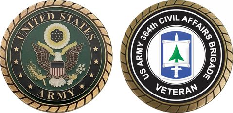 U.S. Army 364th Civil Affairs Brigade Veteran Challenge Coin