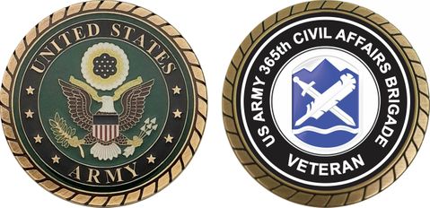 U.S. Army 365th Civil Affairs Brigade Veteran Challenge Coin