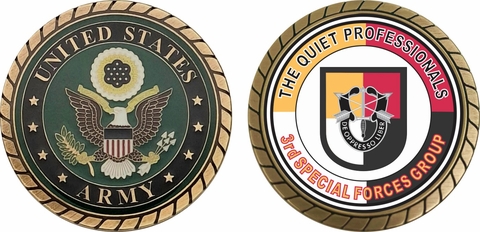 U.S. Army 3rd Special Forces Group Quiet Professionals Challenge Coin