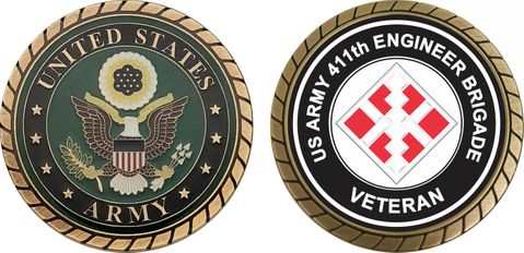 U.S. Army 411th Engineer Brigade Veteran Challenge Coin